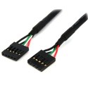 StarTech Cable Interno de 18 pulgadas al USB IDC de 5 pines del Cabezal de la Placa Base - H/H kabel USB 4,572 m Czarny StarTech.com