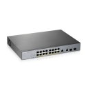 Zyxel GS1350-18HP-EU0101F łącza sieciowe Zarządzany L2 Gigabit Ethernet (10/100/1000) Obsługa PoE Szary Zyxel