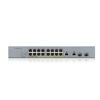 Zyxel GS1350-18HP-EU0101F łącza sieciowe Zarządzany L2 Gigabit Ethernet (10/100/1000) Obsługa PoE Szary Zyxel