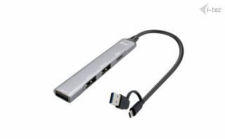 I-tec CAHUBMETALMINI4 huby i koncentratory USB 3.2 Gen 1 (3.1 Gen 1) Type-A + Type-C 5000 Mbit/s Srebrny I-tec