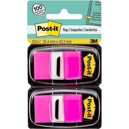 Post-it Zakładki Post-it 25.4x43.2mm jaskraworóżowe (2x50)