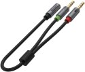 Adapter Unitek Y-C957ABK miniJack 3,5mm (F) - 2x 3,5mm (M) UNITEK