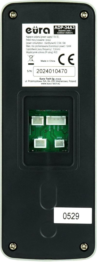 Domofon EURA ADP-34A3 czarny EURA