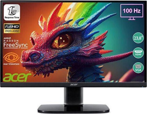 Monitor 24" Acer KB242HYHbi VA FreeSync 100Hz 16:9 1ms(VRB) 250nits VGA HDMI ACER