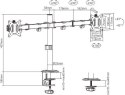 Uchwyt biurkowy przegubowy na 2 monitory Spacetronik SPA-120 SPACETRONIK