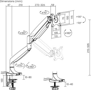 Uchwyt do monitora 17"-45" Spacetronik SPA-S110B USB SPACETRONIK