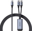 Kabel 2w1 USB-C / 2x USB-C Joyroom Speedy SA21-1T2 150cm 100W w oplocie czarny JOYROOM