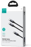 Kabel 2w1 USB-C / 2x USB-C Joyroom Speedy SA21-1T2 150cm 100W w oplocie czarny JOYROOM