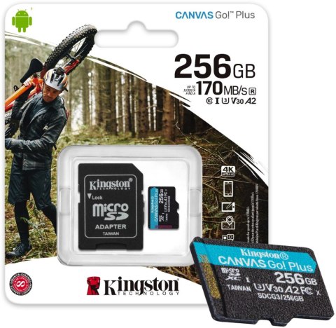 Karta pamięci microSD Kingston Canvas Go Plus microSDXC C10 UHS-I 256GB KINGSTON