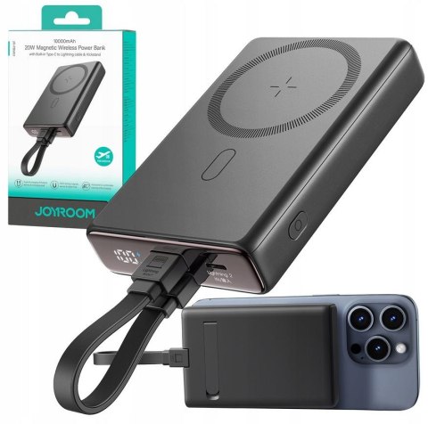 Powerbank Joyroom JR-PBM01 10000mAh 20W 1x USB-C 2x Lightning czarny + kabel JOYROOM