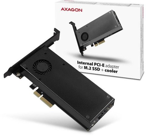 Adapter Axagon PCEM2-DC PCI-E x4 na M.2 NVMe z chłodzeniem AXAGON