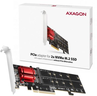 Adapter Axagon PCEM2-ND PCIe 2x NVME M.2 AXAGON