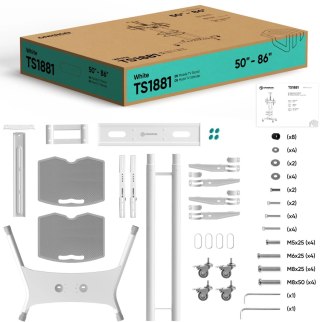 Mobilny stojak do TV 50"-83" do 90 kg ONKRON TS1881 Biały ONKRON