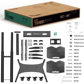 Mobilny stojak do TV 50"-86" do 90 kg ONKRON TS1881 Czarny ONKRON