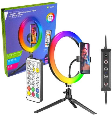 Lampa Tracer RGB Ring ze statywem TRACER