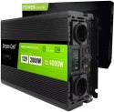 PRZETWORNICA NAPIĘCIA Green Cell PowerInverter LCD 12V -> 230V 2000W/4000W CZYSTA SINUSOIDA GREEN CELL