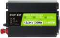 PRZETWORNICA NAPIĘCIA INVERTER Green Cell DUO 12/24V - 230V 300W/600W MODYFIKOWANA SINUSOIDA GREEN CELL