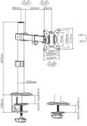 Uchwyt biurkowy przegubowy na 1 monitor Spacetronik SPA-111 SPACETRONIK