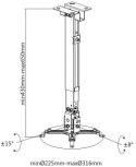 Uchwyt do montażu projektora 2w1 sufitowy/ścienny SPA-P01B Spacetronik SPACETRONIK