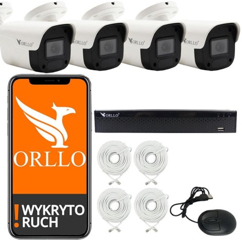 Zestaw Monitoringu 4 Kamery Zewnętrzne PoE ORLLO ECO BULLET ORLLO