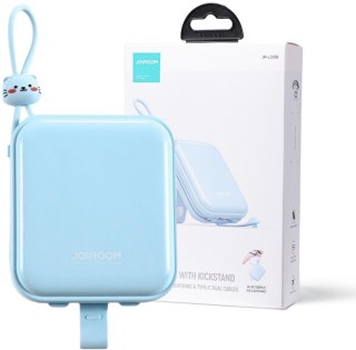 Powerbank Joyroom Cutie Series JR-L008 10000mAh 22.5W PD QC z kablami 1x USB-A 1x USB-C niebieski JOYROOM