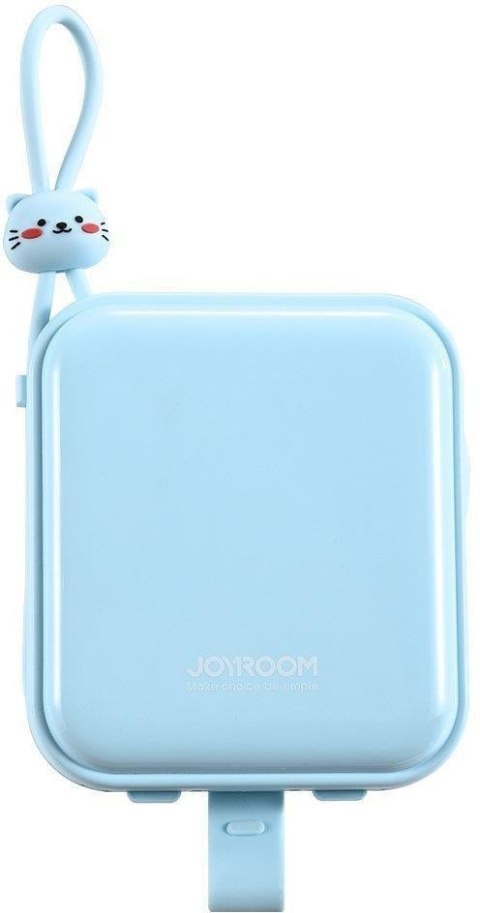 Powerbank Joyroom Cutie Series JR-L008 10000mAh 22.5W PD QC z kablami 1x USB-A 1x USB-C niebieski JOYROOM