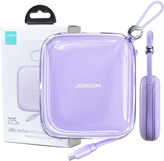 Powerbank Joyroom Jelly Series JR-L002 10000mAh 22.5W PD QC z kablem 1x USB-A 1x USB-C fioletowy JOYROOM