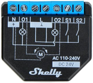 Shelly Plus 2PM Sterownik 2-kanałowy przekaźnik roletowy z pomiarem energii WIFI SHELLY