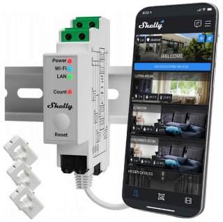 Shelly Pro 3EM 2-kierunkowy 3-fazowy miernik zużycia energii elektrycznej 120A WIFI SHELLY