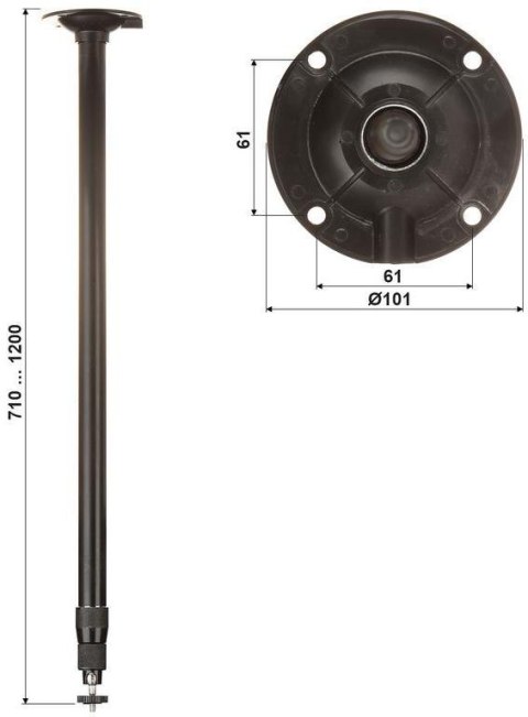 UCHWYT DO KAMER TELESKOPOWY SUFITOWY BR-60X120 Black DELTA