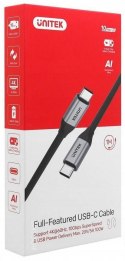 Przewód USB Unitek C14082ABK USB-C na USB-C 10Gbps 4K 60Hz 20V/5A UNITEK