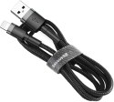 KABEL USB-A -> Lightning / iPhone Baseus Cafule CALKLF-AG1 50cm Apple 2.4A CZARNO-SZARY W OPLOCIE BASEUS