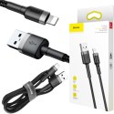 KABEL USB-A -> Lightning / iPhone Baseus Cafule CALKLF-AG1 50cm Apple 2.4A CZARNO-SZARY W OPLOCIE BASEUS