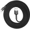 KABEL USB-A -> Lightning / iPhone Baseus Cafule CALKLF-CG1 200cm Apple 1.5A CZARNO-SZARY W OPLOCIE BASEUS