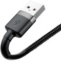 KABEL USB-A -> Lightning / iPhone Baseus Cafule CALKLF-CG1 200cm Apple 1.5A CZARNO-SZARY W OPLOCIE BASEUS