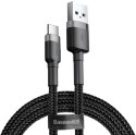 KABEL USB-A -> USB-C Baseus Cafule CATKLF-AG1 50cm 3A QC 3.0 CZARNO-SZARY W NYLONOWYM OPLOCIE BASEUS