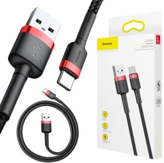 KABEL USB-A -> USB-C Baseus Cafule CATKLF-B91 100cm 3A QC 3.0 CZARNO-CZERWONY W OPLOCIE BASEUS