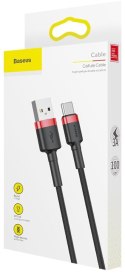 KABEL USB-A -> USB-C Baseus Cafule CATKLF-B91 100cm 3A QC 3.0 CZARNO-CZERWONY W OPLOCIE BASEUS