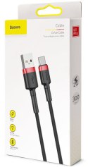 KABEL USB-A -> USB-C Baseus Cafule CATKLF-U91 300cm 2A QC 3.0 CZARNO-CZERWONY W OPLOCIE BASEUS