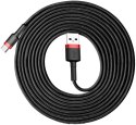 KABEL USB-A -> USB-C Baseus Cafule CATKLF-U91 300cm 2A QC 3.0 CZARNO-CZERWONY W OPLOCIE BASEUS