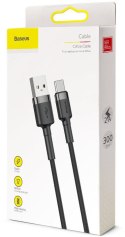 KABEL USB-A -> USB-C Baseus Cafule CATKLF-UG1 300cm 3A QC 3.0 CZARNO-SZARY W NYLONOWYM OPLOCIE BASEUS