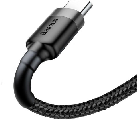 KABEL USB-A / USB-C Baseus Cafule CATKLF-UG1 300cm 3A QC 3.0 CZARNO-SZARY W NYLONOWYM OPLOCIE BASEUS