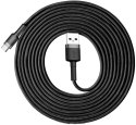 KABEL USB-A -> USB-C Baseus Cafule CATKLF-UG1 300cm 3A QC 3.0 CZARNO-SZARY W NYLONOWYM OPLOCIE BASEUS