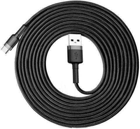 KABEL USB-A / USB-C Baseus Cafule CATKLF-UG1 300cm 3A QC 3.0 CZARNO-SZARY W NYLONOWYM OPLOCIE BASEUS