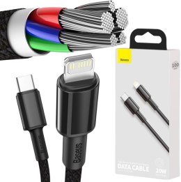 KABEL USB-C -> Lightning / iPhone Baseus Cafule CATLGD-01 1m 20W PD Quick Charging CZARNY W OPLOCIE BASEUS