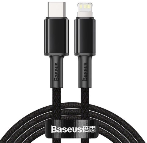 KABEL USB-C / Lightning iPhone Baseus Cafule CATLGD-A01 2m 20W PD Quick Charging CZARNY W OPLOCIE BASEUS