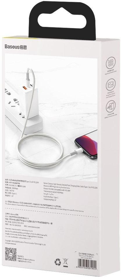 KABEL USB-C -> Lightning / iPhone Baseus Cafule CATLGD-A02 2m 20W PD Quick Charging BIAŁY W OPLOCIE BASEUS