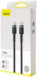 KABEL USB-C -> USB-C Baseus Cafule CATKLF-ALG1 200cm 100W 5A PD 2.0 QC 3.0 CZARNO-SZARY W OPLOCIE BASEUS