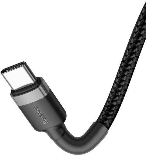 KABEL USB-C / USB-C Baseus Cafule CATKLF-GG1 100cm 60W 3A PD 2.0 QC 3.0 CZARNO-SZARY W OPLOCIE BASEUS