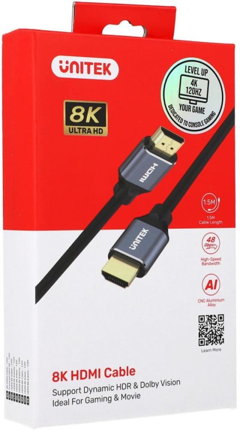 Kabel HDMI Unitek C137W 2.1 8K, UHD, 1,5m UNITEK